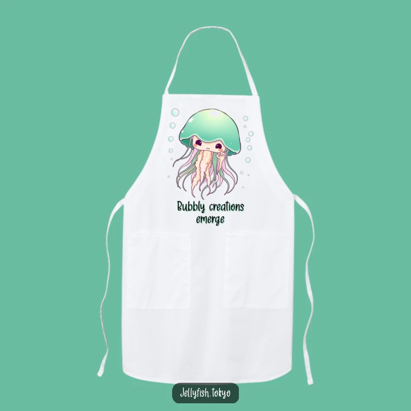 Funny Emerald Kimono Jellyfish Apron: Cook with Ethereal Grace