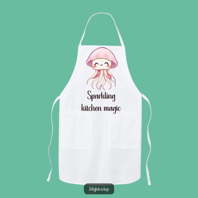 Funny Smiling Jellyfish Kimono Apron: Twinkling Kitchen Light Gift