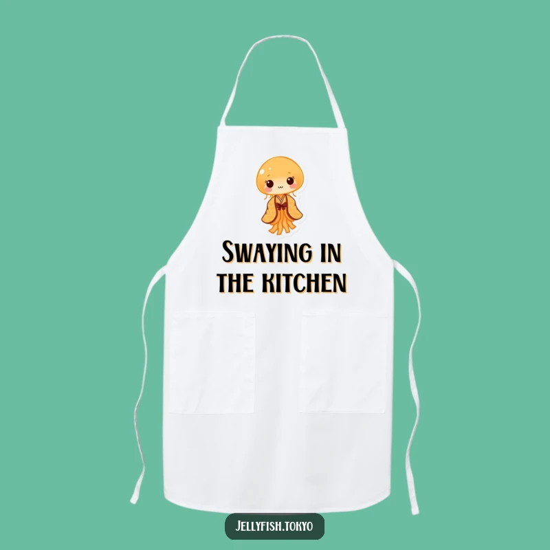 Funny Orange Kimono Jellyfish Apron: Sway into Kitchen Fun