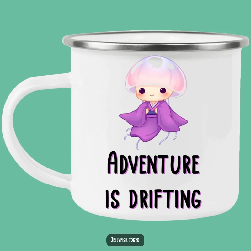 Funny Purple Kimono Jellyfish Camping Mug: Adventure Humor for Outdoors