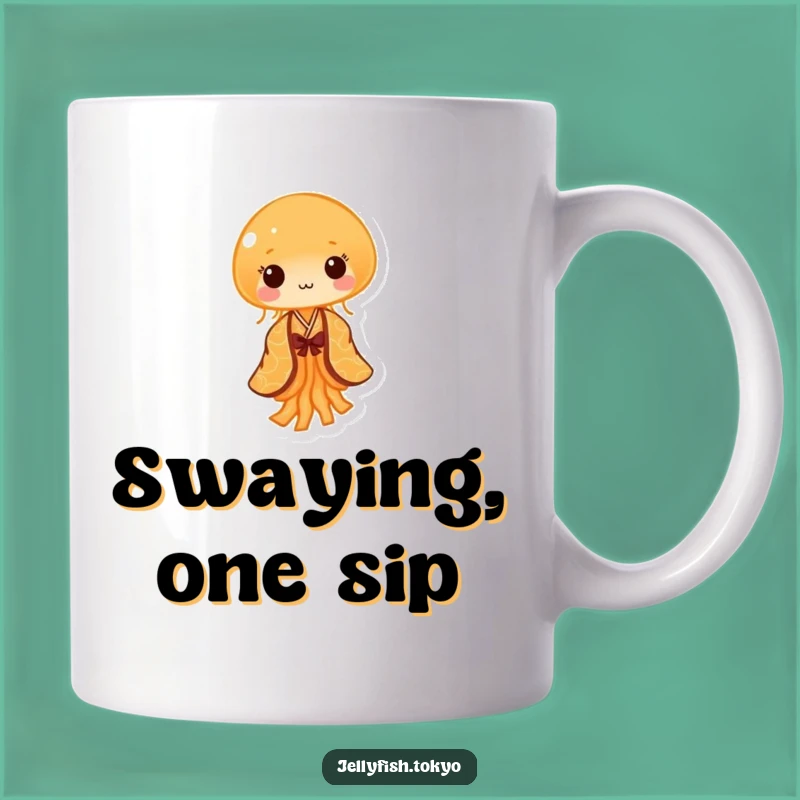 Funny Orange Kimono Jellyfish Mug: Tiny Dancer, Humorous Gift