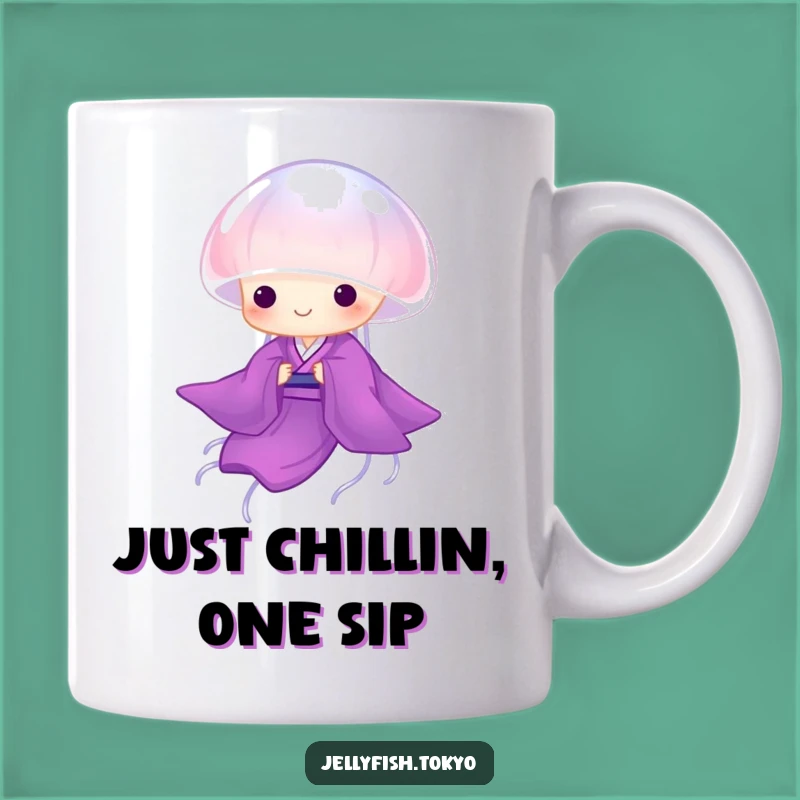 Funny Purple Kimono Jellyfish Mug: Graceful Drifter, Perfect Humorous Gift