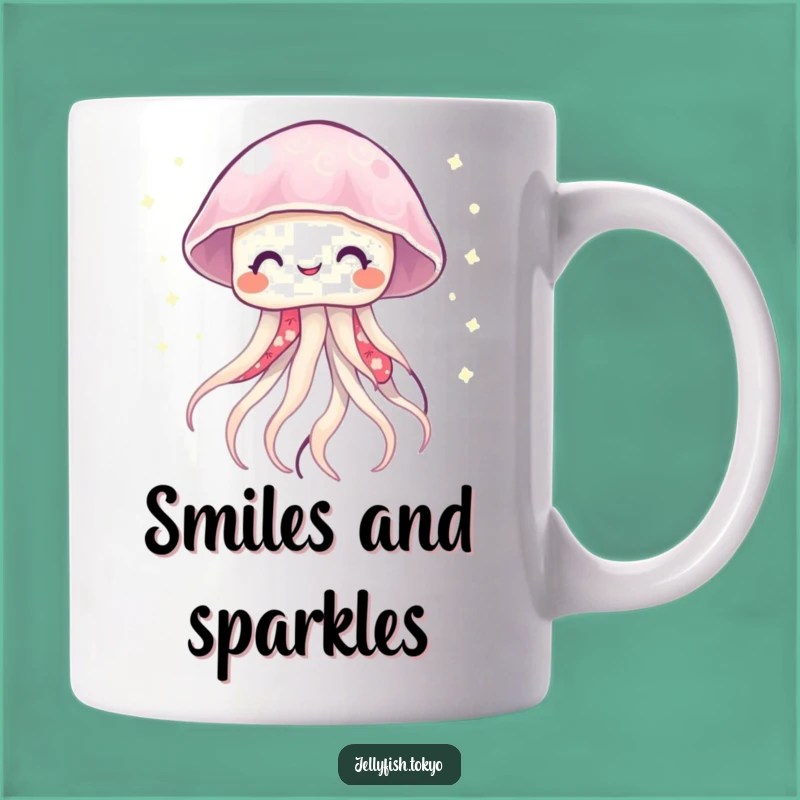 Funny Smiling Jellyfish Kimono Mug: Twinkling Light Gift