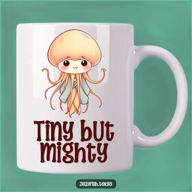 Funny Tiny Jellyfish Kimono Mug: Graceful Ribbon Tentacle Gift