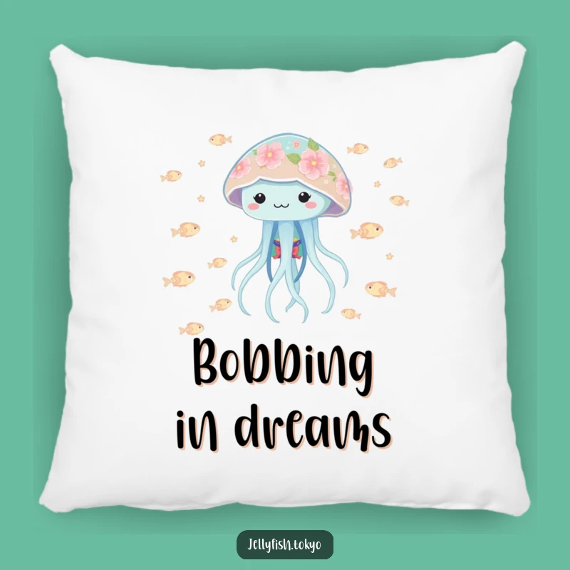 Funny Playful Jellyfish Kimono Pillow: Floral Glowing Fish Comfort Gift