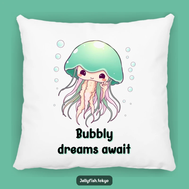 Funny Emerald Kimono Jellyfish Pillow: Soft Ethereal Comfort