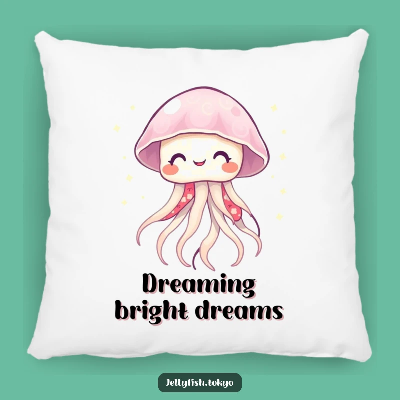 Funny Smiling Jellyfish Kimono Pillow: Twinkling Light Comfort Gift