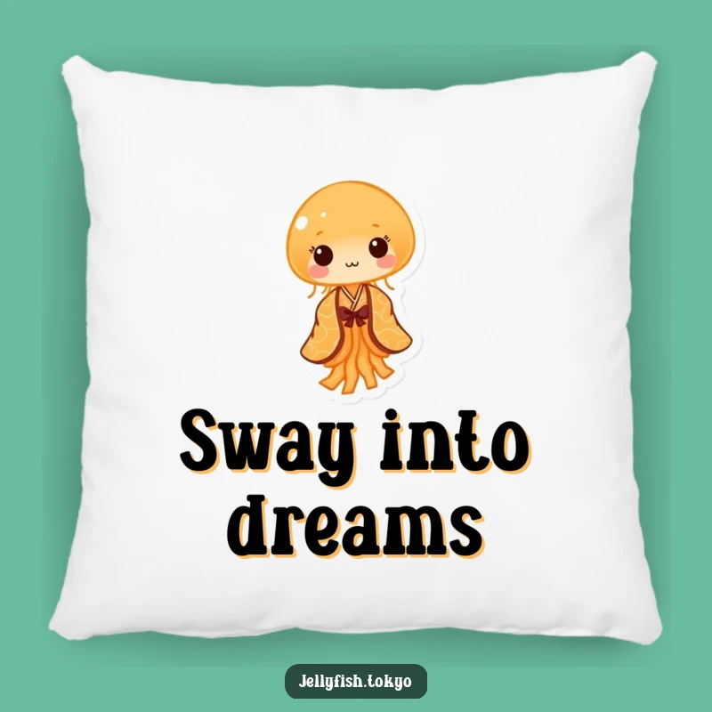 Funny Orange Kimono Jellyfish Pillow: Soft Comfort, Tiny Sway