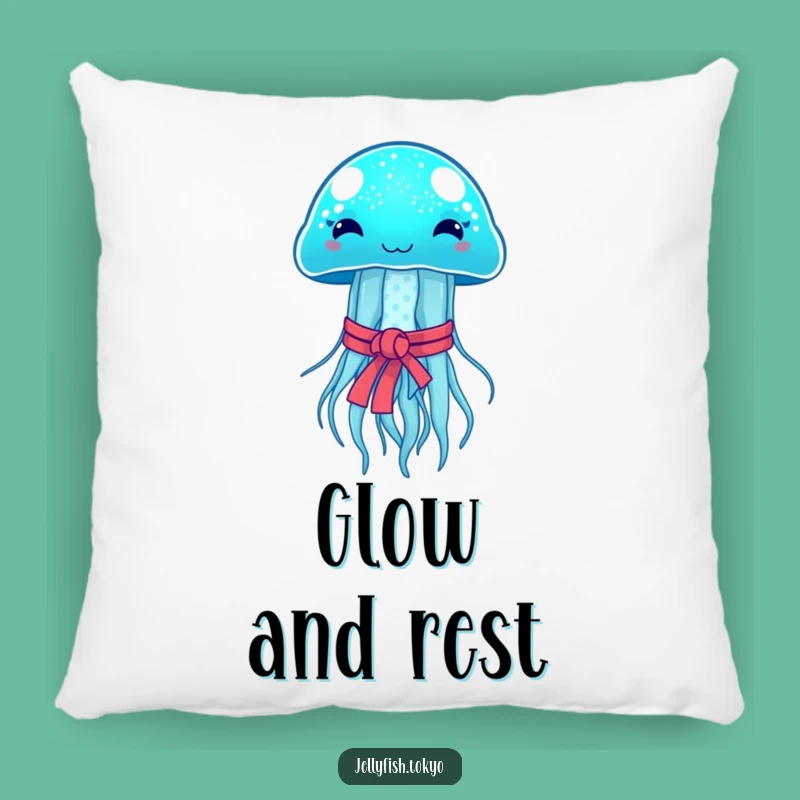 Funny Blue Jellyfish Obi Pillow: Soft Glow & Humorous Comfort