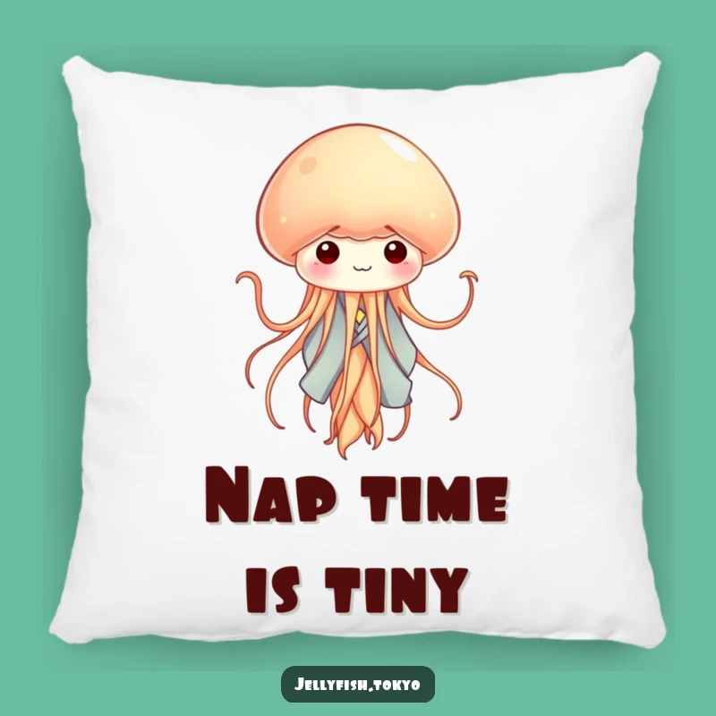 Funny Tiny Jellyfish Kimono Pillow: Graceful Ribbon Tentacles Comfort Gift