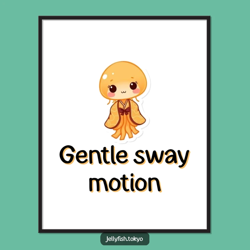 Funny Orange Kimono Jellyfish Digital Art: Tiny Dance for Walls