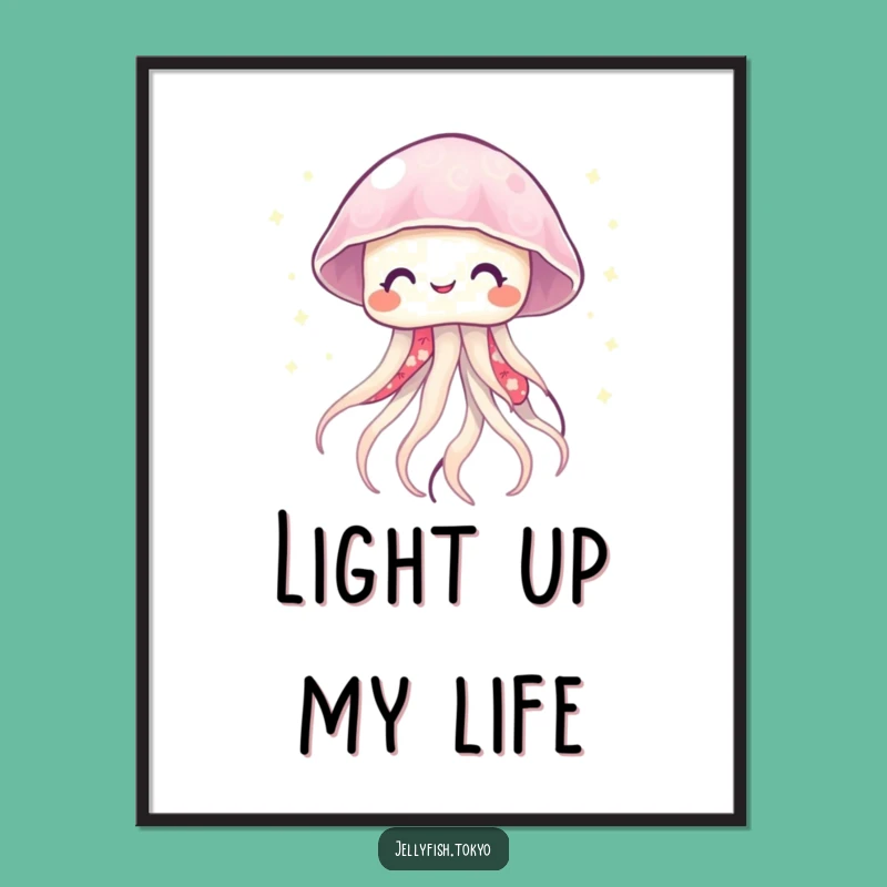Funny Smiling Jellyfish Kimono Digital Art: Twinkling Light Download Gift