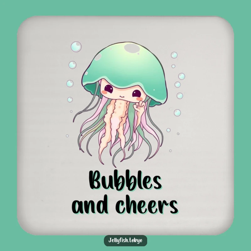 Funny Emerald Kimono Jellyfish Coaster: Ethereal Protection, Humorous Charm