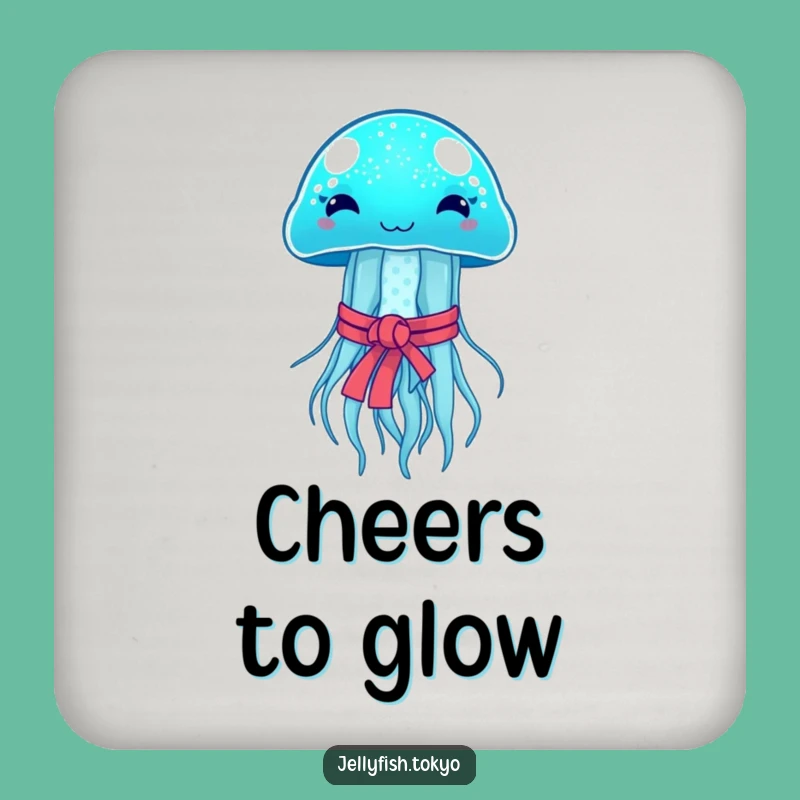 Funny Blue Jellyfish Obi Coaster: Protect Surfaces with Gentle Glow