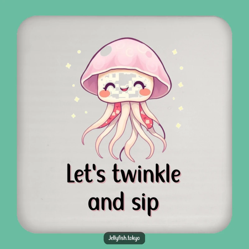 Funny Smiling Jellyfish Kimono Coaster: Twinkling Light Table Gift