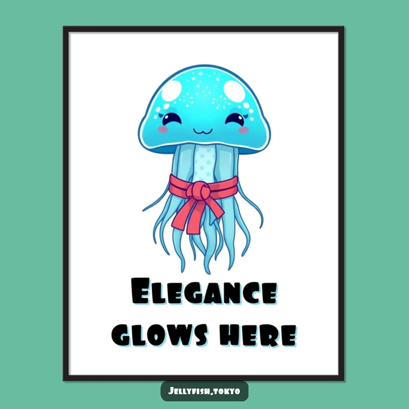 Funny Blue Jellyfish Obi Poster: Glowing Art for Humorous Spaces
