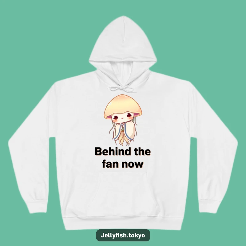 Funny Shy Jellyfish Kimono Hoodie: Peeking Fan Cozy Gift