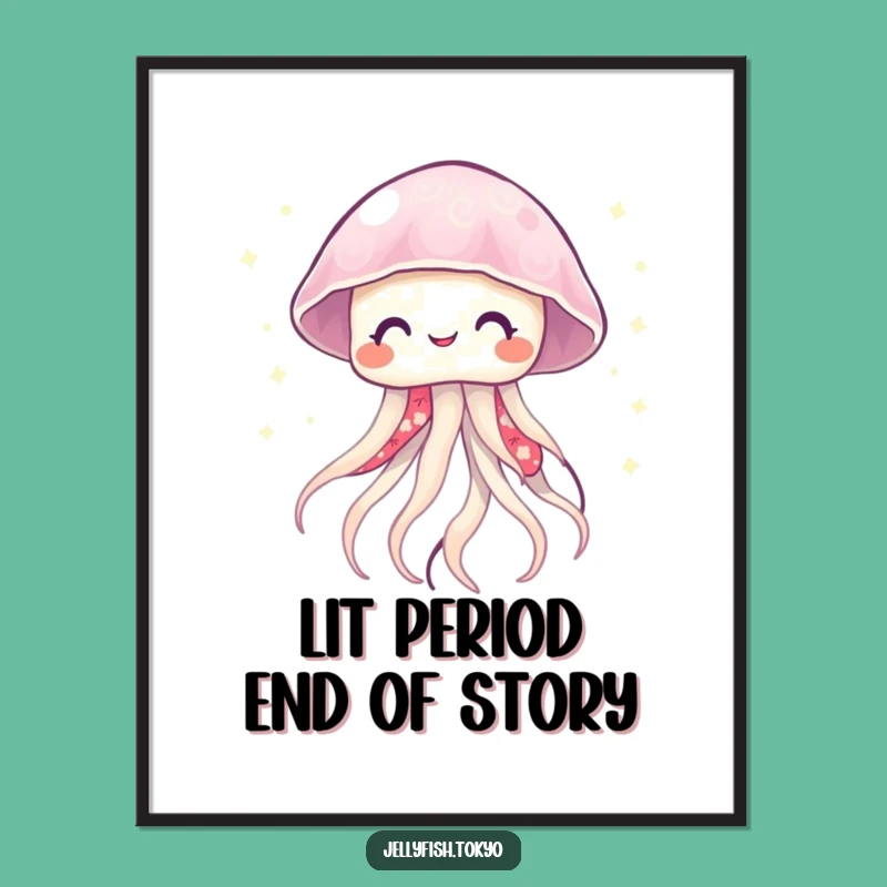 Free Printable Wall Art: Smiling Jellyfish Kimono Funny Downloadable Art Gift