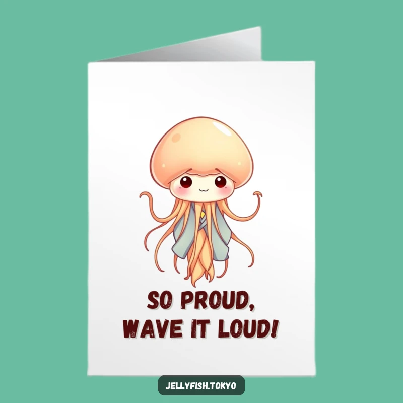 Free Printable Congrats Card: Tiny Kimono Jellyfish Funny Downloadable Gift