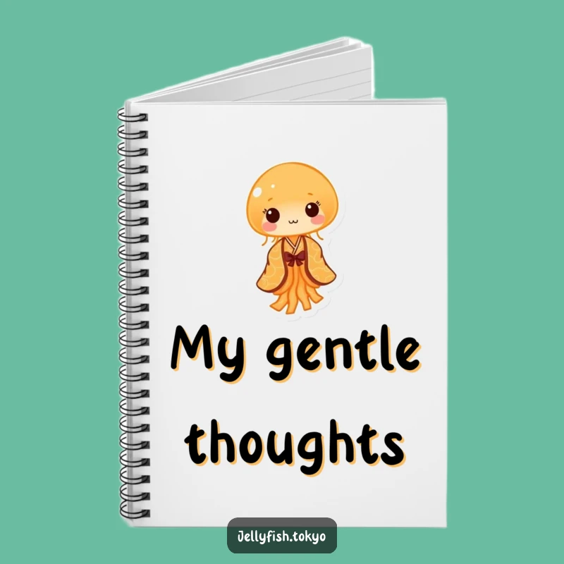 Funny Orange Kimono Jellyfish Notebook: Jot Down Ideas with Tiny Grace