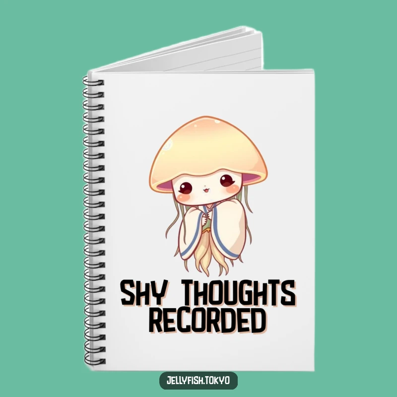 Funny Shy Jellyfish Kimono Notebook: Peeking Fan Journal Gift