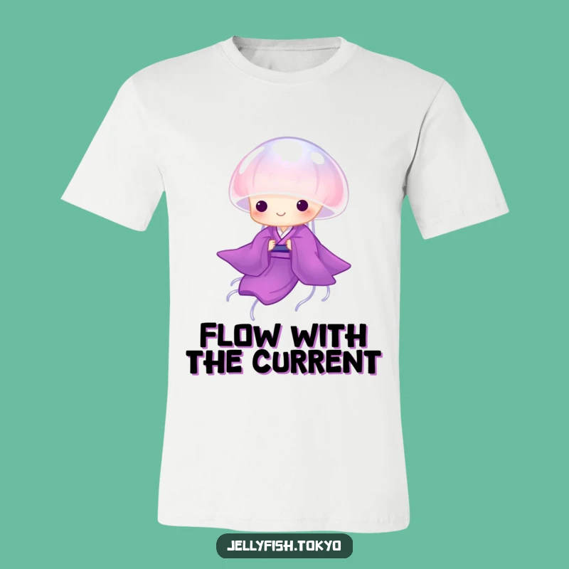 Funny Purple Kimono Jellyfish T-Shirt: Graceful Water Drifter, Hilarious Apparel