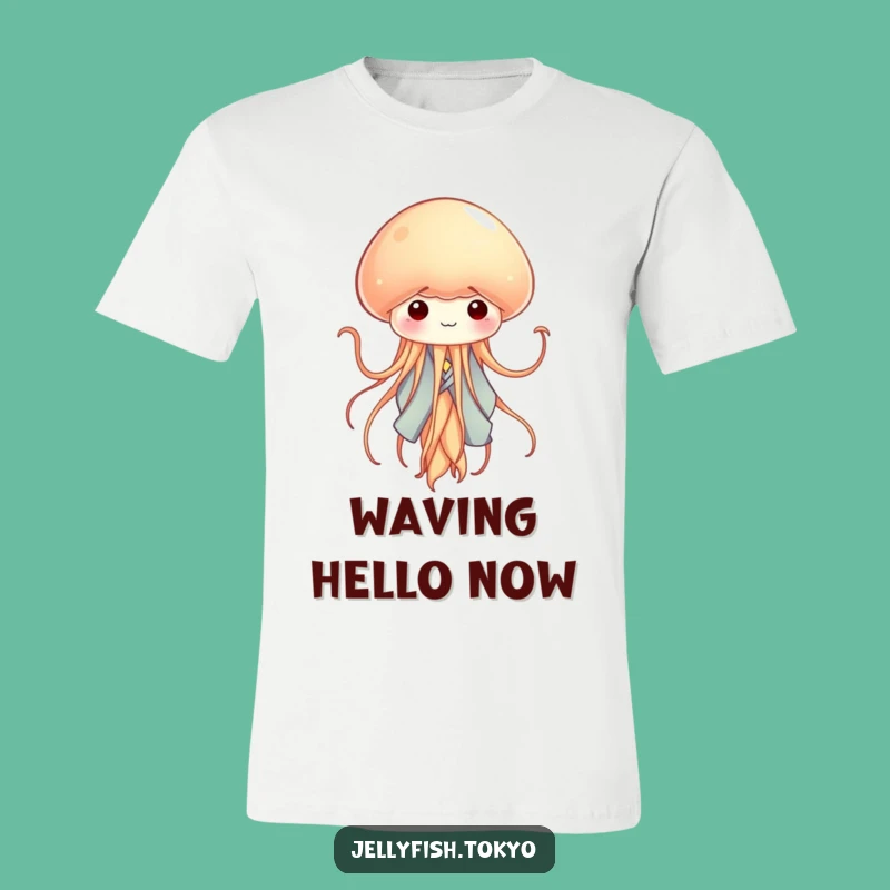 Funny Tiny Jellyfish Kimono T-Shirt: Waving Ribbon Tentacles Gift