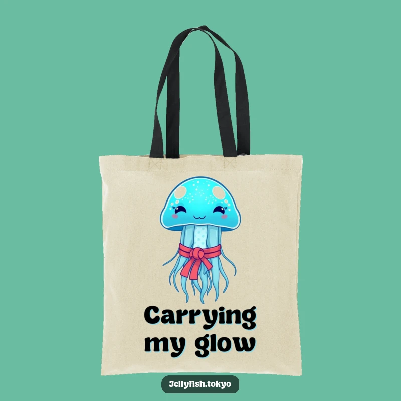 Funny Blue Jellyfish Obi Tote Bag: Carry Your Glow & Humor