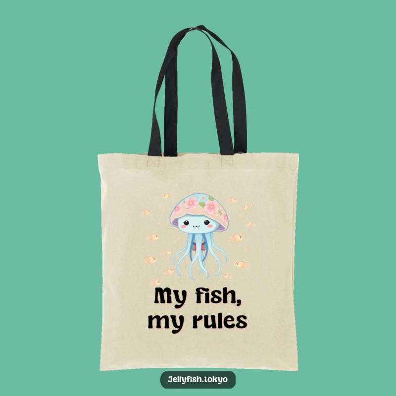 Funny Playful Jellyfish Kimono Tote Bag: Floral Fish Carrier Gift