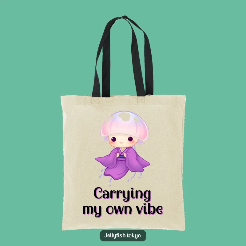 Funny Purple Kimono Jellyfish Tote Bag: Carry Your Humor in Style