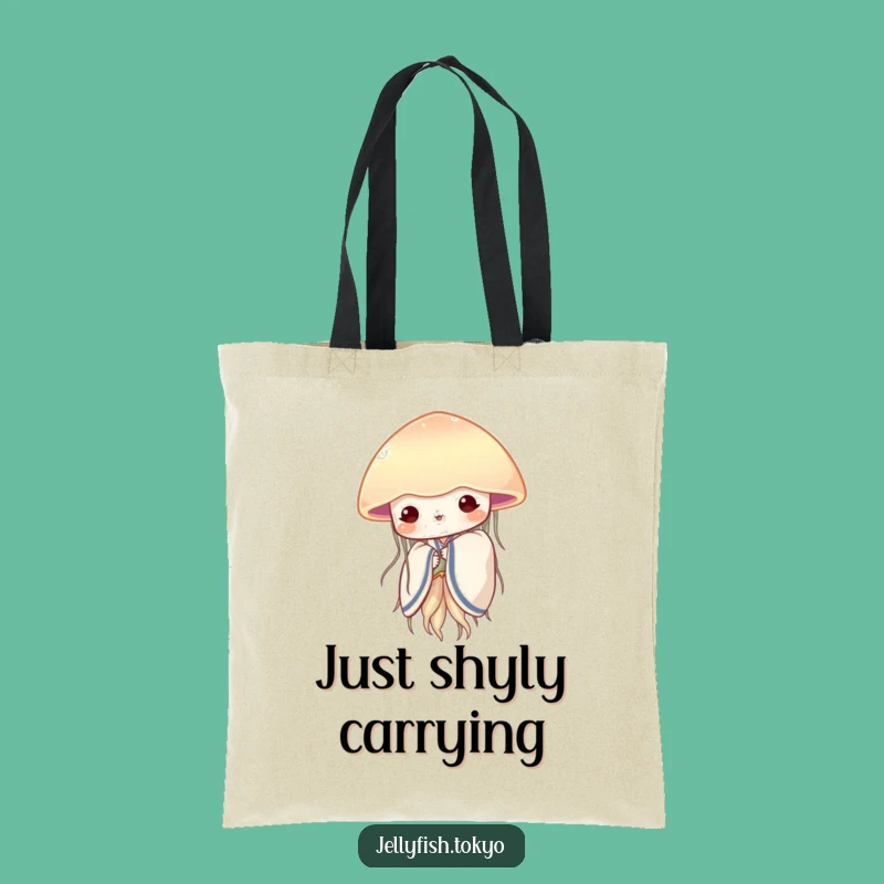 Funny Shy Jellyfish Kimono Tote Bag: Peeking Fan Carrier Gift